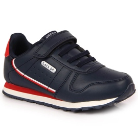 Scarpe sportive da bambino con velcro blu navy American Club
