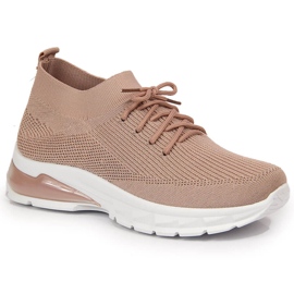 Scarpe sportive da donna, calzini, Potocki rosa sporco
