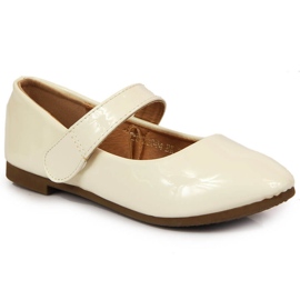 Ballerine da bambina con Velcro Potocki ecru