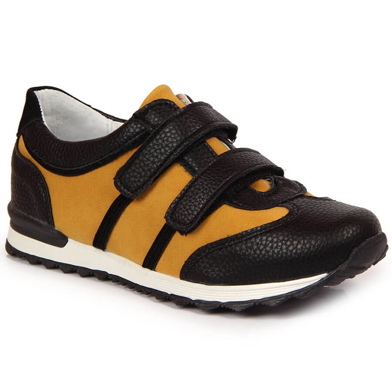 Scarpe da ragazzo con velcro cammello Kornecki 6291 nero multicolore