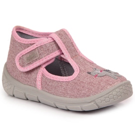 Ciabatte da bambina in velcro con gatto Befado rosa
