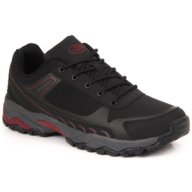 Scarpe da trekking impermeabili da uomo Atletico nere e rosse nero