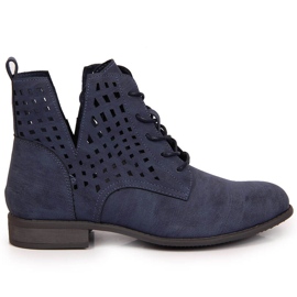Stivaletti da donna Jezzi blu navy traforati primaverili