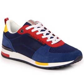 Scarpe sportive da uomo in pelle Cross Jeans JJ1R4008C rosso blu multicolore