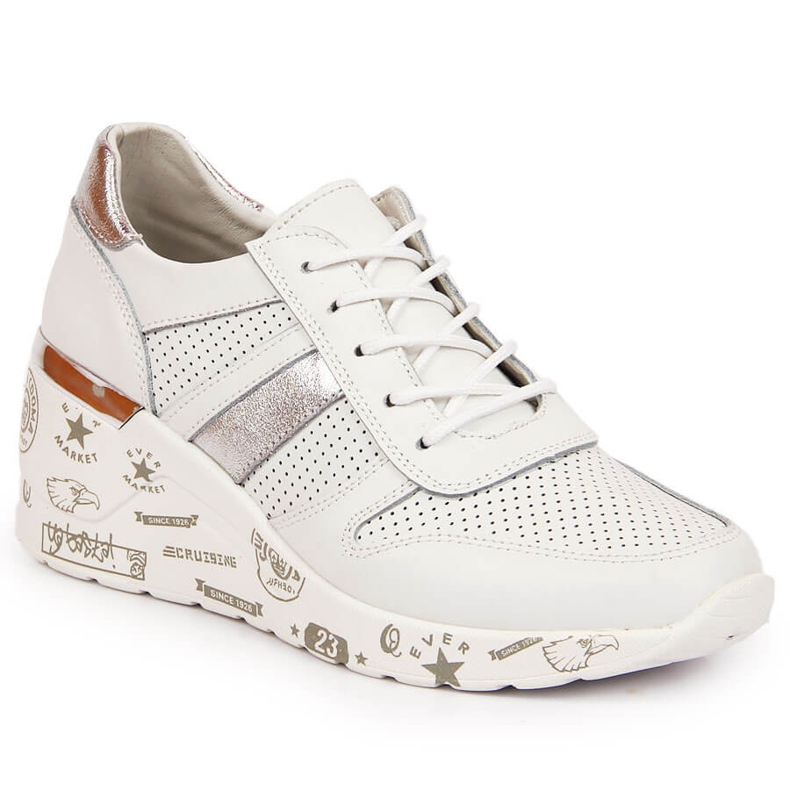 Scarpa da donna in pelle bianca con zeppa Filippo