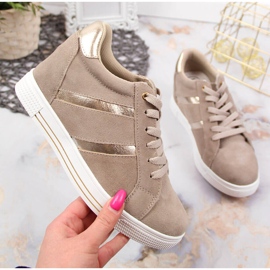 Scarpa in pelle con zeppa Filippo beige