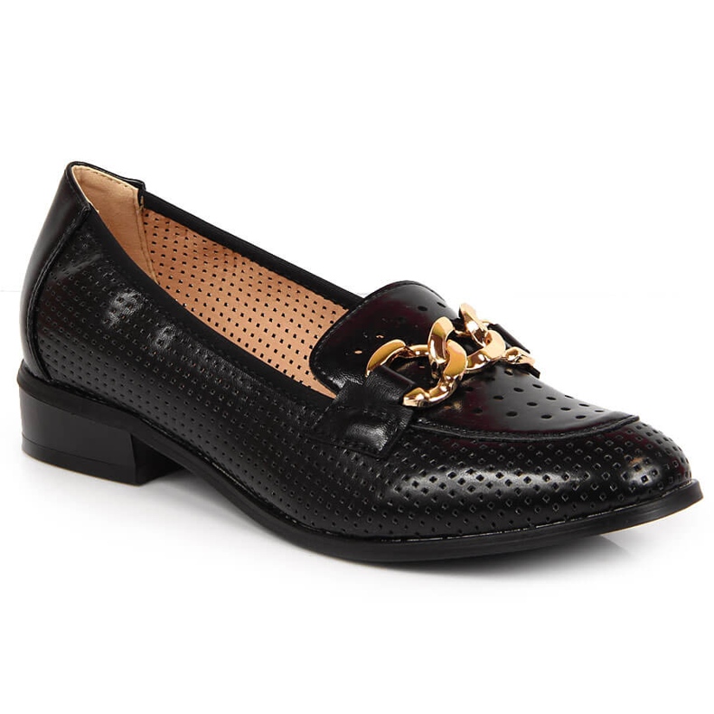 Scarpe nere traforate con catena Potocki nero