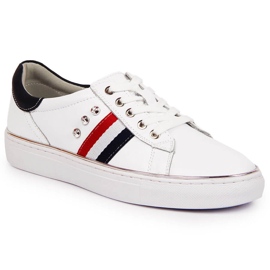 Scarpe da donna in pelle, sneakers Vinceza bianche bianco