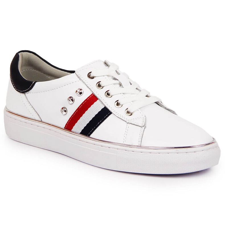 Scarpe da donna in pelle, sneakers Vinceza bianche bianca