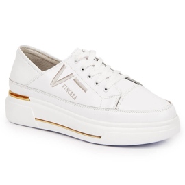 Scarpe da donna in pelle, sneakers Vinceza bianche