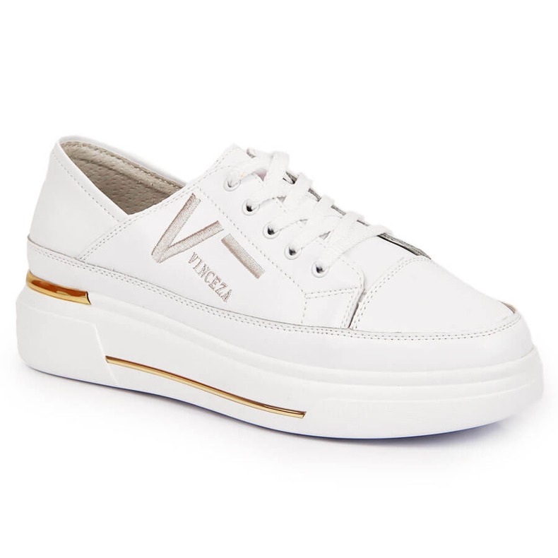 Scarpe da donna in pelle, sneakers Vinceza bianche