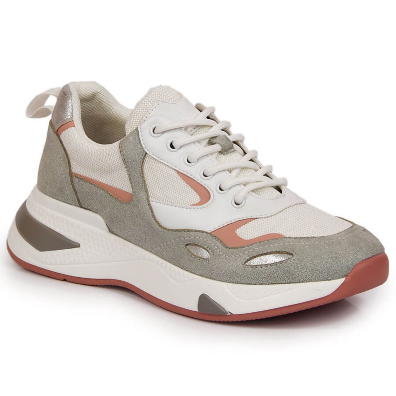 Scarpe sportive da donna Vinceza bianche bianca grigio multicolore