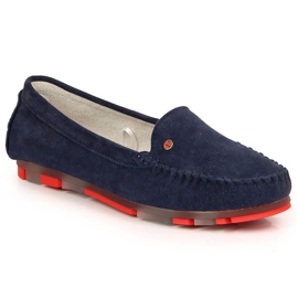 Mocassini in pelle scamosciata blu navy da donna Filippo