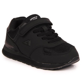 Scarpe sportive per bambini Black American Club con velcro nero