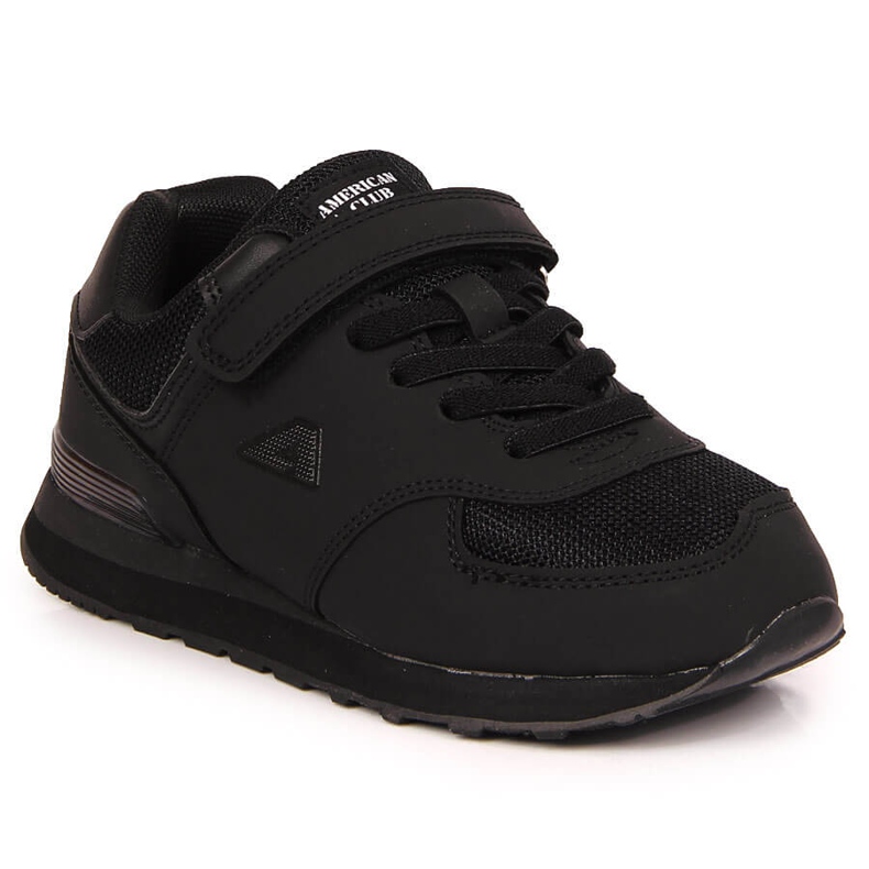 Scarpe sportive per bambini Black American Club con velcro nero