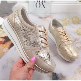 S.Barski Sneakers da donna in pelle color oro S. Barski