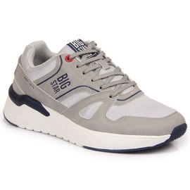 Scarpe sportive casual da uomo grigie Big Star JJ174276 grigio