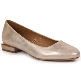 Ballerine da donna con tacco alto oro Sergio Leone d'oro