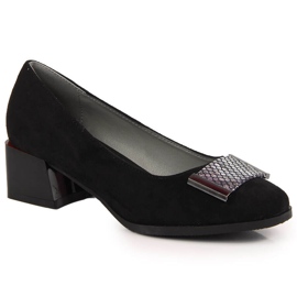 Décolleté su blocco Jezzi in suede nero