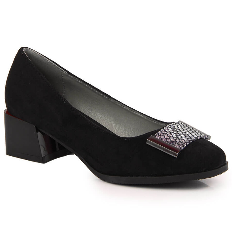Décolleté su blocco Jezzi in suede nero