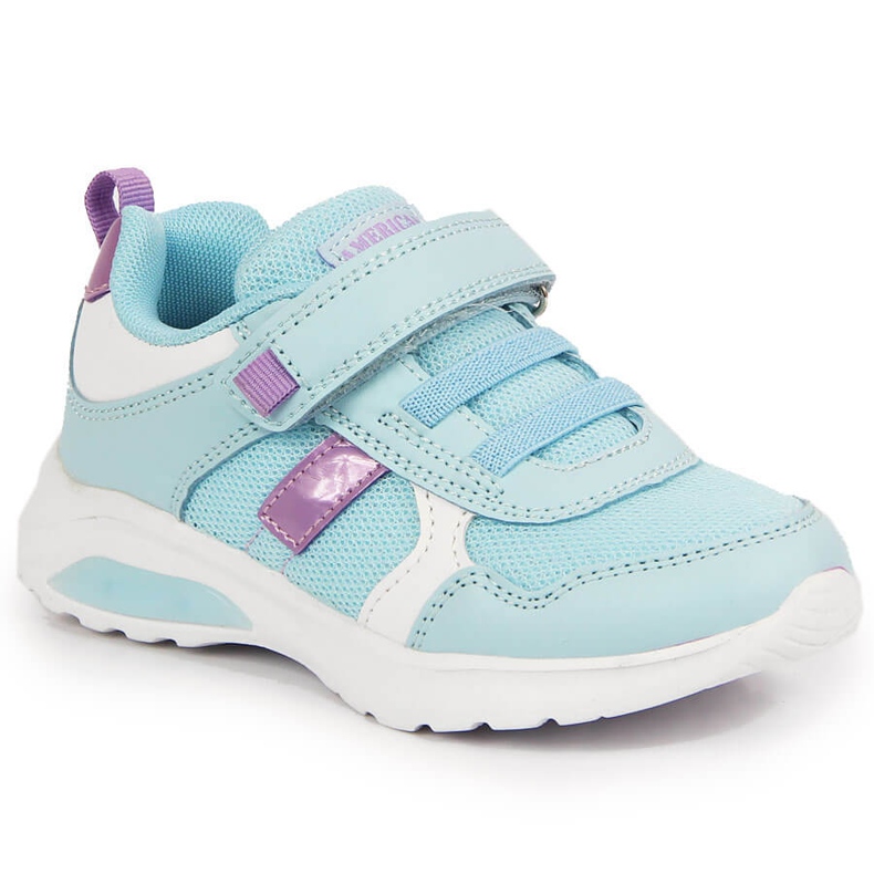 Scarpe sportive da bambina con velcro blu American Club