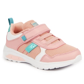 Scarpe sportive da bambina rosa American Club con velcro