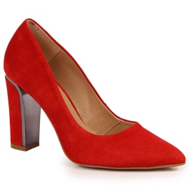 Décolleté in velour di pelle su un palo Juma rosso
