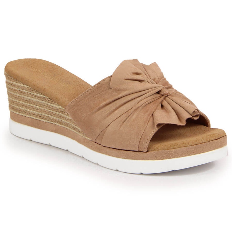 Ciabatte da donna beige con zeppa Potocki