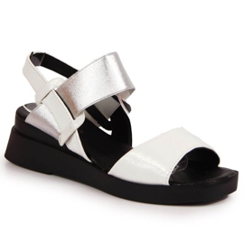 Sandali da donna su zeppa con Potocki bianco