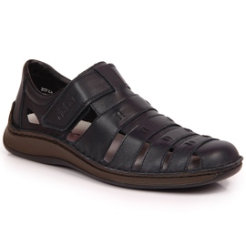 Scarpe estive da uomo in velcro Rieker 05279-14 nero