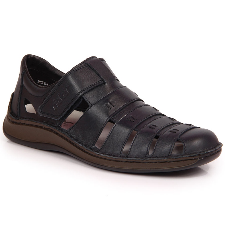 Scarpe estive da uomo in velcro Rieker 05279-14 nero
