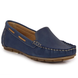 Mocassini da donna in pelle blu navy Helios 398