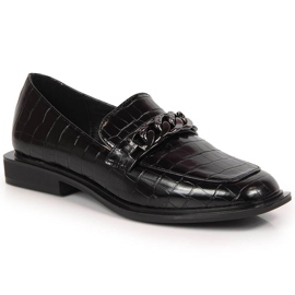 S.Barski Scarpe da donna con catena cocco nero S. Barski