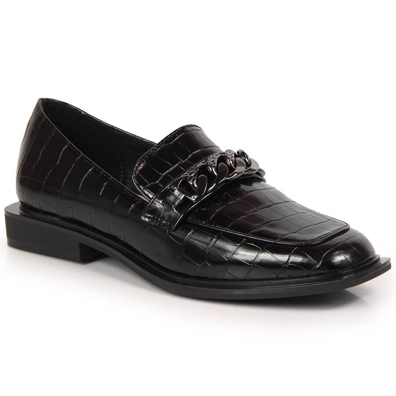 S.Barski Scarpe da donna con catena cocco nero S. Barski