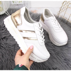Scarpe da donna in pelle su plateau bianco Filippo bianca