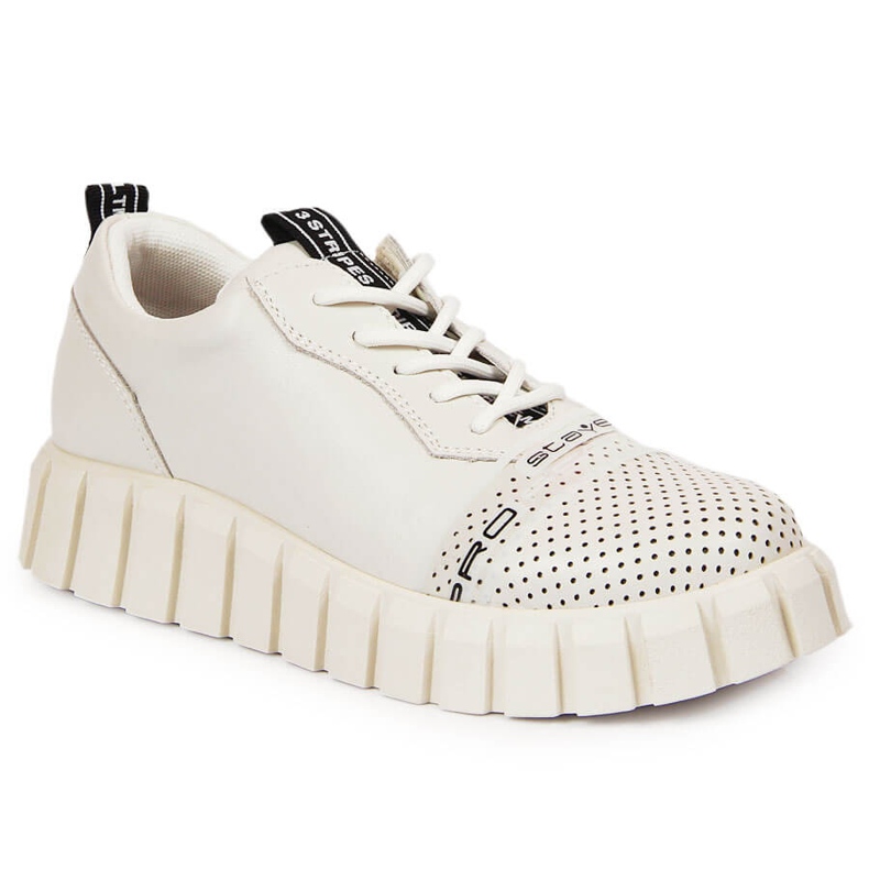 Scarpe da donna in pelle sulla piattaforma Artiker bianca