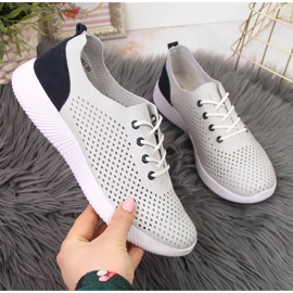 Scarpa da donna in pelle traforata Artiker grigia grigio