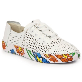 Scarpa da donna Artiker in pelle traforata bianca