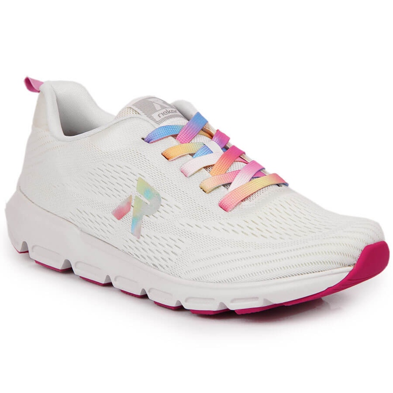 Scarpe sportive da donna bianche Rieker 40404-80 bianca