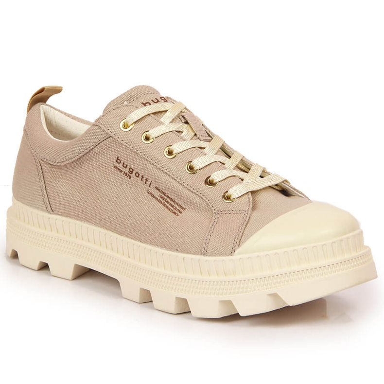 Sneakers da donna sulla piattaforma beige Bugatti JJ253026