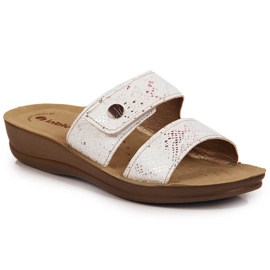 Ciabatte da donna Inblu Velcro bianche bianco
