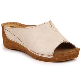 Ciabatte da donna con zeppa Inblu beige