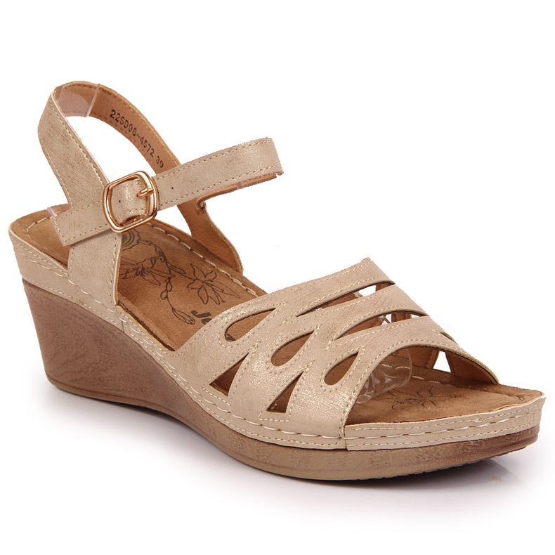 Comodi sandali da donna su zeppa Jezzi beige