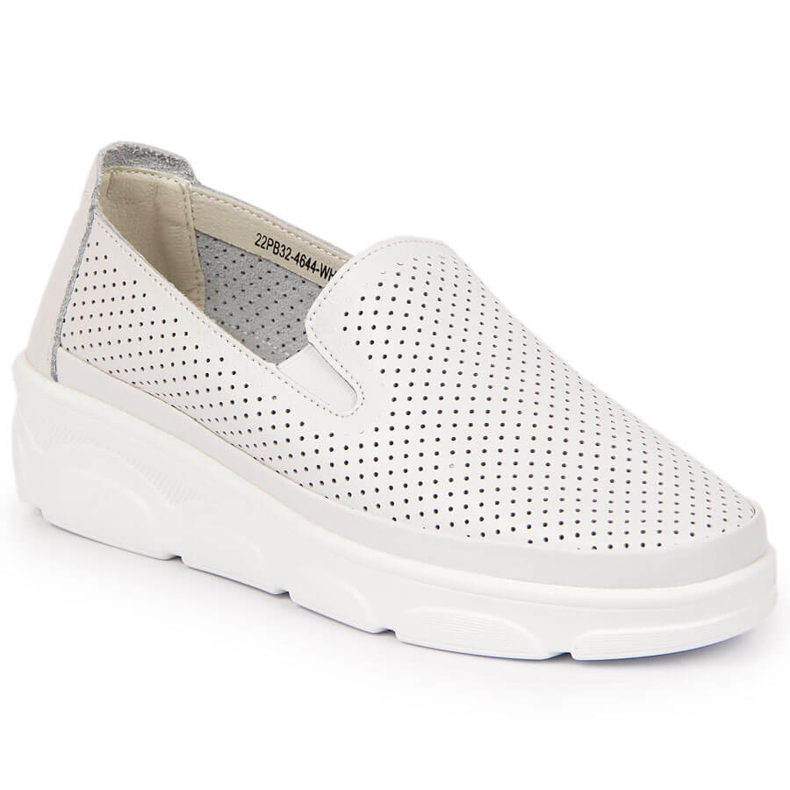 Comode scarpe da donna in pelle, bianche Jezzi bianca