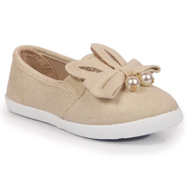 Sneakers da bambina beige con orecchie NEWS