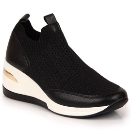 Sneakers da donna nere con zeppa Artiker nero