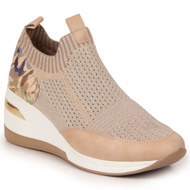 Sneakers con zeppa da donna Artiker rosa cipria
