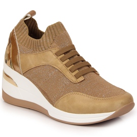 Francesina da donna con zeppa, slip on, Artiker beige