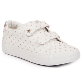 Sneakers da bambina con velcro stelle bianche Atletico bianca