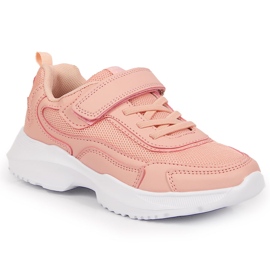Scarpe sportive da bambina rosa American Club con velcro